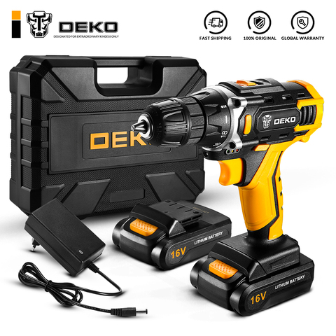 Perceuse visseuse électrique DEKO 16V MAX sans fil, mandrin 3/8 