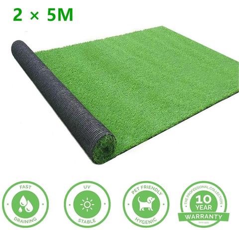 Tapis de gazon artificiel 2x5M, tapis synthétique, décoration du paysage, pour l'intérieur et l'extérieur, tapis de pelouse ► Photo 1/6