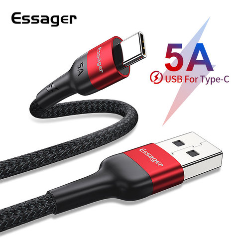 Essager 5A USB Type C câble pour Huawei P40 P30 Pro Mate 30 Supercharge USBC USB-C chargeur de charge rapide type-c câble de données ► Photo 1/6