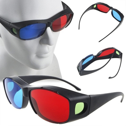 Nouveau 1 pièces rouge bleu 3D lunettes cadre noir pour dimensionnel anaglyphe TV film DVD jeu ► Photo 1/6