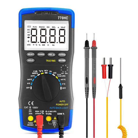 Multimètre numérique True RMS BT-770HC, testeur de mesure automatique avec fonction NCV et Test de température/fréquence/Cycle de service ► Photo 1/6