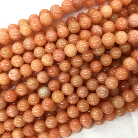 Bijoux ronds en Calcite Orange rose d'afrique du sud, bijoux ronds amples, perles de 6mm, 8mm, 10mm, 15 pouces, 06130 ► Photo 1/6