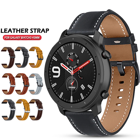 Bracelet de montre en cuir pour Xiaomi Huami Amazfit GTR, Sport, 47mm/gtr 2 2e/Stratos 3 2S, 22mm ► Photo 1/6