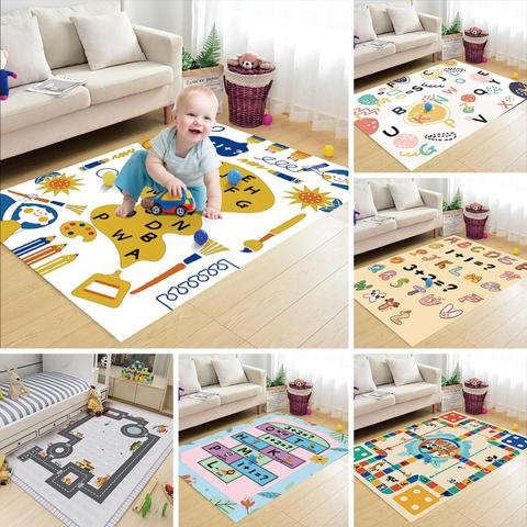 Tapis doux pour enfants, tapis de flanelle, jouets, alphabet anglais, jeux d'apprentissage, sol doux, jeu pour enfants ► Photo 1/6