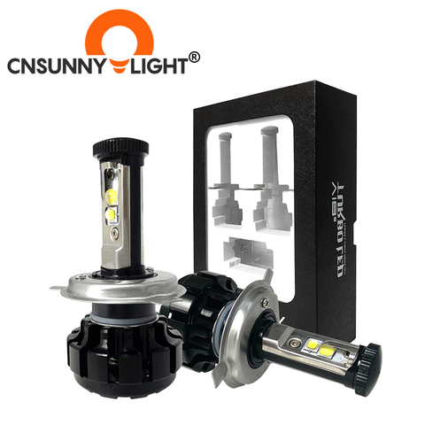 CNSUNNYLIGHT Kit de phare LED de voiture Super lumineux H4 H13 9007 Hi/Lo H7 H11 9005 9006 w/XHP50 puces ampoules de remplacement 6000 K lumières ► Photo 1/6