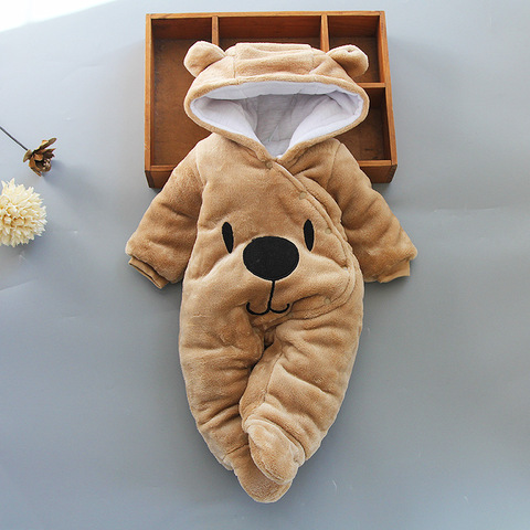 OLEKID – barboteuse à capuche en coton épais pour nouveau-né, salopette pour bébé fille et garçon, manteau, collection automne hiver 2022 ► Photo 1/6