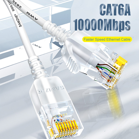 SAMZHE – câble Ethernet Cat 6 A 10Gbps, cordon fin de réseau LAN pour routeur RJ45, boîte de télévision ► Photo 1/6