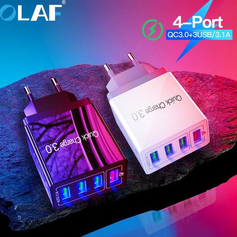 Chargeur USB Olaf 48W Charge rapide 3.0 pour iPhone xr 7 Samsung A50 A70 oneplus 7 prise EU/US/UK adaptateur de Charge rapide mural QC 3.0 ► Photo 1/6