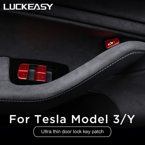 LUCKEASY – accessoires d'intérieur de voiture, pour Tesla Model 3 et Tesla Model Y 2017 – 2022, Patch de serrure de porte fenêtre Super mince 11 pièces/ensemble ► Photo 1/1