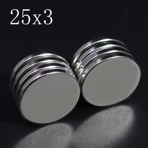 2/5/10/20 Pcs 25x3 néodyme aimant 25mm x 3mm N35 NdFeB rond Super puissant fort Permanent magnétique imanes disque 25x3 ► Photo 1/6