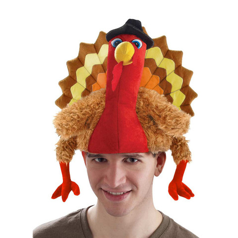 Chapeau de carnaval en forme de jambe de poulet, décoration de noël, de Thanksgiving, en turquie, pour adultes, casquette de fête ► Photo 1/6