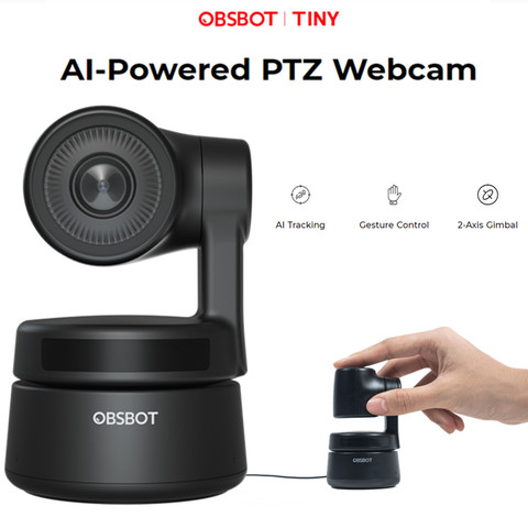 Webcam PTZ Zoom de suivi AI alimenté par AI, OBSBOT minuscule cardan 2 axes Full HD 1080p Chat vidéo réunion en ligne en direct en ligne ► Photo 1/6