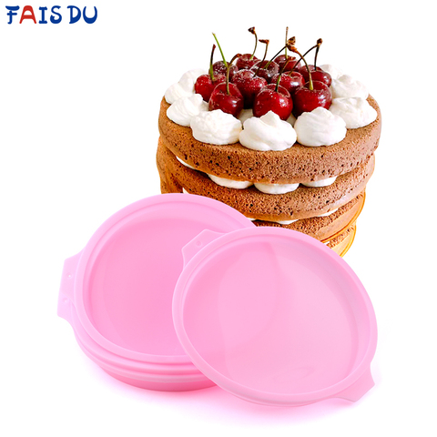 4/6/8 pouce rond Silicone Pastel couche gâteau moule Silicone Mousse moule rond outils de cuisson pour gâteaux cuisson formes ► Photo 1/6