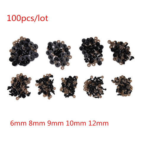 100 pcs/lot 6mm 8mm 9mm 10mm 12mm bricolage plastique vis yeux pour ours en peluche poupée Animal marionnette poupée accessoires ► Photo 1/6