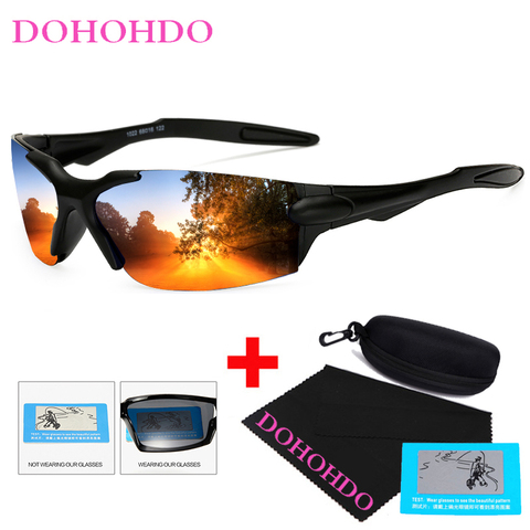 DOHOHDO lunettes de Vision nocturne pour lunettes de conduite Anti-éblouissement lentille jaune pilotes de voiture lunettes de soleil pour hommes femmes lunettes avec boîte ► Photo 1/6