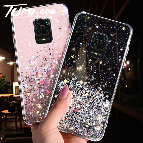 Étui à paillettes Transparent pour Xiaomi Redmi Note 9 S 9 S étui souple Transparent brillant paillettes couverture arrière pour Redmi Note 9 Pro ► Photo 1/6