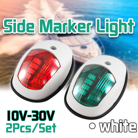 2 pièces/ensemble 10V-30V universel ABS LED feu de Navigation Signal d'avertissement lampe de signalisation pour bateau marin Yacht camion remorque Van ► Photo 1/6