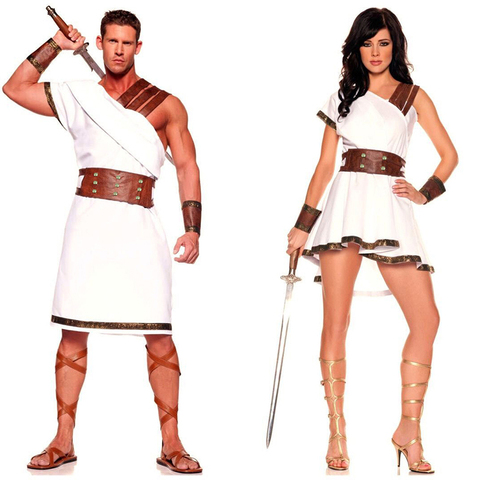 Costume égyptien ancien pour hommes et femmes, tenue fantaisie de fête d'halloween, de carnaval, de soldat romain, tenue de Cosplay ► Photo 1/6