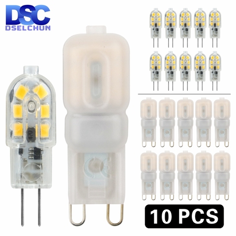 Ampoule LED 3W 5W G4 G9 AC 220V DC 12V lampe LED SMD2835 projecteur éclairage lustre remplacer 20w 30w lampe halogène 10 pièces ► Photo 1/6