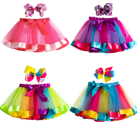 Jupe d'été Tutu licorne pour bébés filles | Tenue de fête, en Tulle, arc-en-ciel, 12M, 8T, Mini jupe princesse ► Photo 1/6