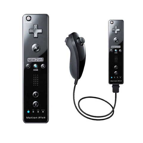 Contrôleur de manette de jeu à distance sans fil Motion Plus intégré pour nessa Wii Nunchuck pour le contrôle à distance de la manette de contrôle à distance nessa Wii Joypad ► Photo 1/6