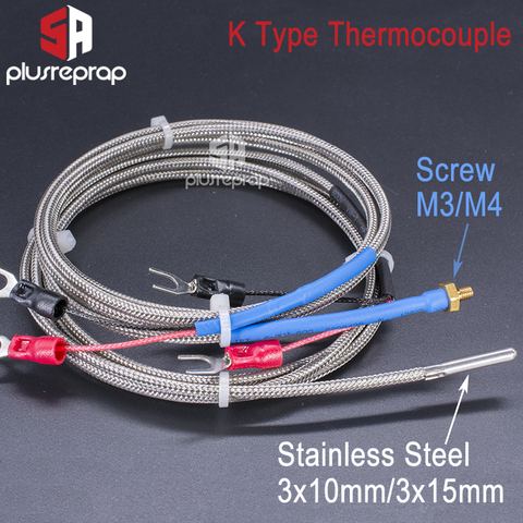 K Type Thermocouple capteurs 3x10mm ou 3x15mm pour imprimante 3D Extrusion tête d'impression température pièces 3D imprimante pièces ► Photo 1/6