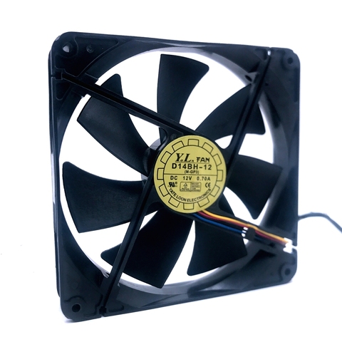 Ventilateur de refroidissement pour Yate Loon muet, D14BH-12 mm, PWM, 4 fils, 135 tr/min, 0,35 a, pour ordinateur, chaîne, cpu, 2500 ► Photo 1/4