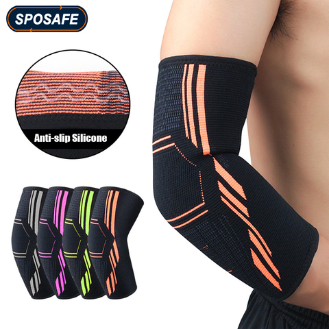 Manchon de Compression du coude, 1 pièce, bras de sport, avant-bras, coussinet de Support, résistant aux chocs, bras de protection, cyclisme, basket-ball ► Photo 1/6