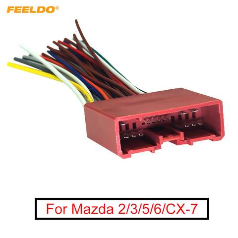 Adaptateur de faisceau de câblage Audio 24Pin d'autoradio de FEELDO pour Mazda installent le câble de prise de fil Audio stéréo de marché secondaire # AM6475 ► Photo 1/5