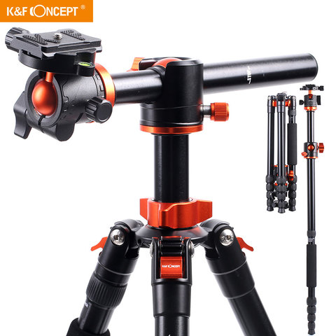 K & F Concept caméra trépied monopode 60 pouces en aluminium léger DSLR trépied avec bras Horizontal et 360 degrés rotule ► Photo 1/6