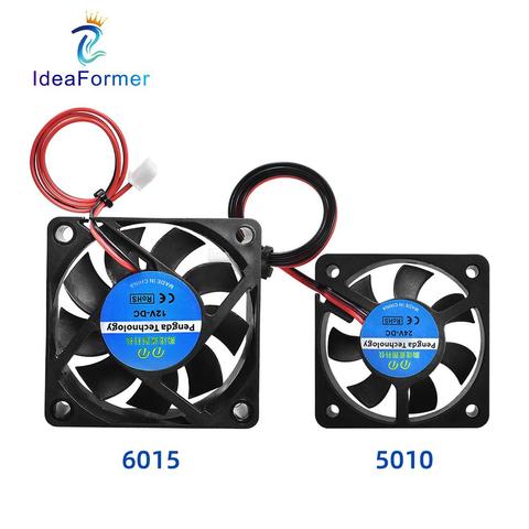 Radiateur pour imprimante 3D Reprap j-head Hotend, ventilateur de refroidissement, cc 12V/24V, 50x50x10mm/60x60x15mm, 5010/6015 ► Photo 1/6