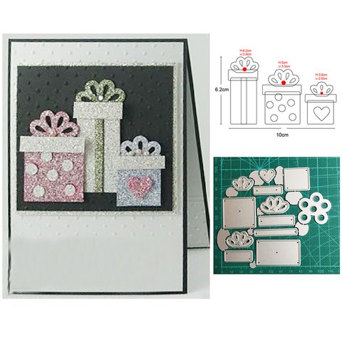 Matrices de découpe en métal personnalisées, boîte cadeau de noël, en Scrapbooking, pour la fabrication de cartes de mariage, bricolage, gaufrage, matrices artisanales découpées ► Photo 1/6