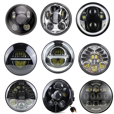 Phares LED DRL pour motos, pour Sportster 2022, XL883 et FXCW, 5.75, phare led pouces, 3/4 5, 50W, nouveau style 883 ► Photo 1/6