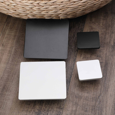 Espace en aluminium carré tiroir boutons moderne Simple noir blanc géométrique armoire poignée placard commode boutons meubles décor ► Photo 1/6