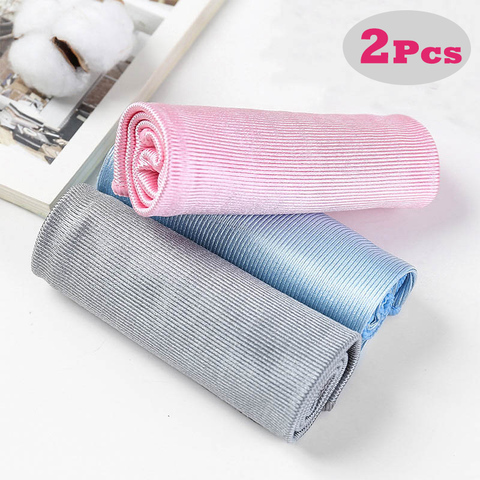 Serviette de nettoyage en verre microfibre sans Trace, 2 pièces par lot, pour la vaisselle, la vaisselle, la vaisselle, les vitres de voiture ► Photo 1/6