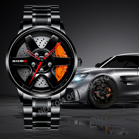 Haut montre marque voiture roue jante moyeu montres hommes Super voiture jante moyeu hommes montre en acier inoxydable étanche en gros montre pour voiture GTR ► Photo 1/6