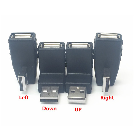 Adaptateur câble USB, haut et bas gauche et droit, Extension mâle vers femelle, M/F, angle droit à 90 degrés, pour PC portable ► Photo 1/6