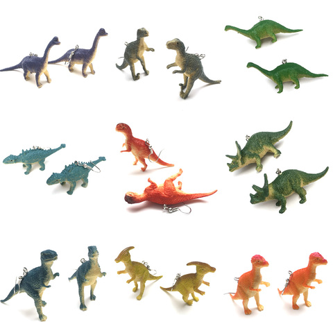 Boucles d'oreilles dinosaure colorées, bricolage créatif, pour femmes, filles, mode, adorable, drôle, Animal, exagéré ► Photo 1/6