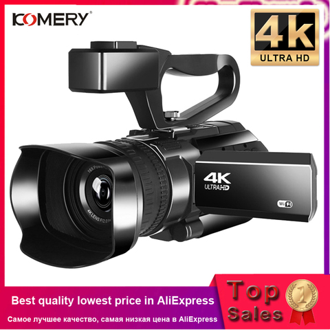 4K caméra vidéo caméscope KOMERY numérique vlog caméscope 3.0 pouces écran tactile Vision nocturne WiFi caméra avec Microphone ► Photo 1/6
