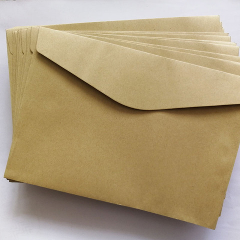 Enveloppes en papier kraft brun sans impression, pour cartes postales de vœux format A5, 162x225mm ► Photo 1/4