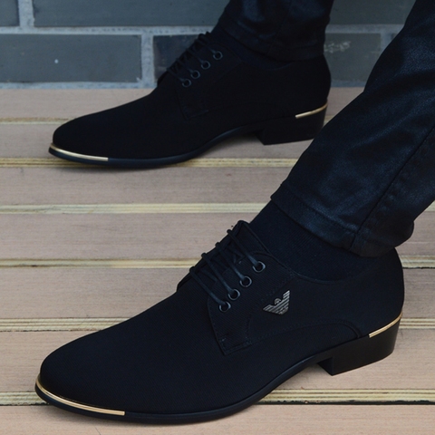 Chaussures hommes italiens mode noir hommes en cuir mocassin bout pointu classique hommes chaussures de mariage sapatos masculino ► Photo 1/6