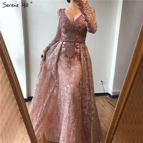 Serene Hill – robe de luxe pour femmes, rose, musulmane, avec Train, style sirène, arabie saoudite, LA70159, 2022, tenue de soirée, grande taille ► Photo 1/6