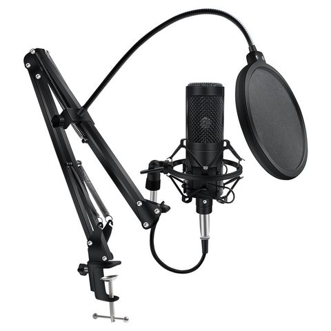 Microphone à condensateur pour ordinateur portable Microphone professionnel avec support micro XLR enregistrement Studio de Chating Microfone ► Photo 1/6