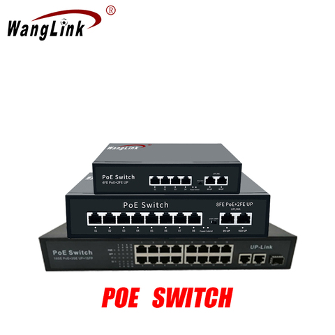Wanglink-interrupteur POE, 100M/1000M, Port 4/8/16 + 2 ports de liaison ascendante, 100/1000M, réseau Ap/vidéosurveillance, système de caméra ► Photo 1/6