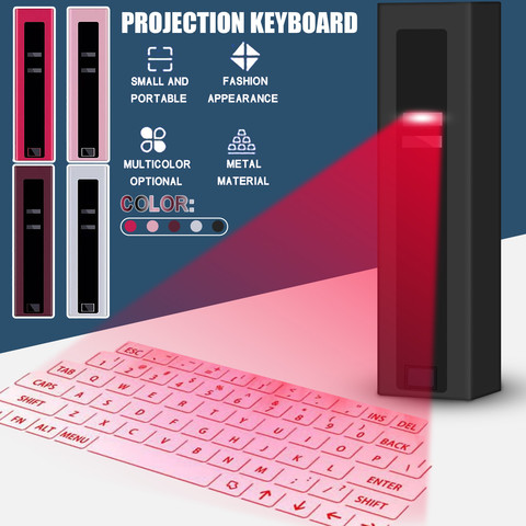 Clavier virtuel à Projection sans fil, Bluetooth, Portable, pour Iphone, Android, téléphone intelligent, Ipad, tablette, PC, Notebook ► Photo 1/6