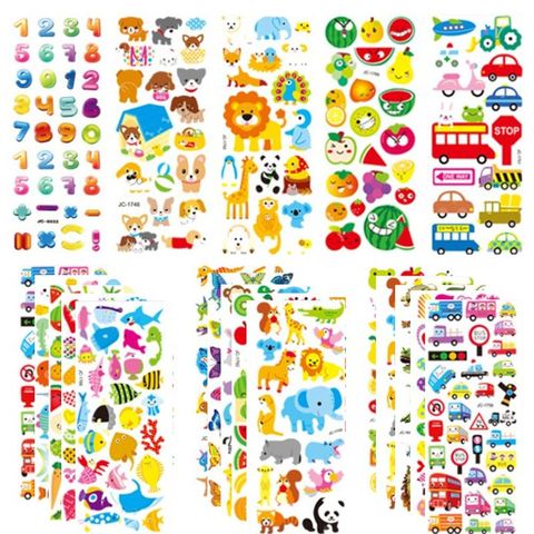 20 feuilles autocollants 3D pour enfants et tout-petits 500 + autocollants gonflés variété Pack pour Scrapbooking balle Journal y compris Animal, non ► Photo 1/6