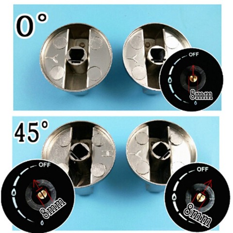 2 pièces universel métal rotatif commutateur boutons de commande 6mm/8mm accessoire de remplacement pour ménage cuisine cuisinière à gaz cuisinière four ► Photo 1/5