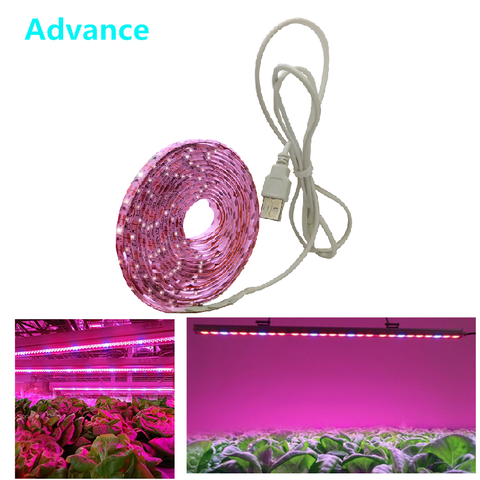 Bande lumineuse horticole de croissance, USB, LED, 0.5, 2835, LED, spectre complet, éclairage Phyto, éclairage pour serre hydroponique, plantes, fleurs, plantes ► Photo 1/5