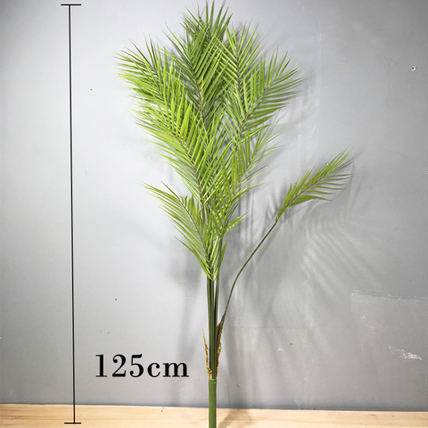 Grand palmier Tropical 125cm, 11 têtes, fausses feuilles de palmier, en plastique, plantes vertes Monstera, décoration pour la maison, fête de mariage ► Photo 1/6