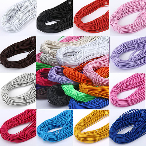 Corde de fil élastique rond coloré de 1mm, bande en caoutchouc extensible, bricolage, accessoires de couture 9y ► Photo 1/6
